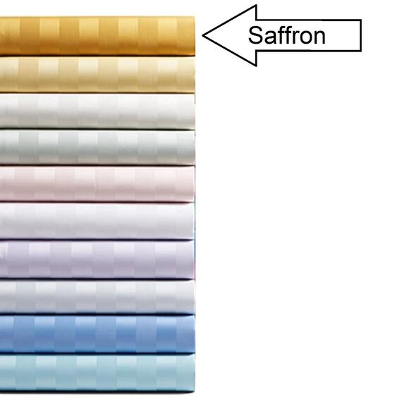 Charter Club Damask 550TC Cotton CAL KING X-Deep Sheet Set SAFFRON YELLOW STRIPE - Picture 11 of 11